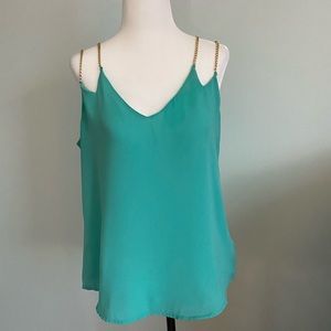 Teal Tank with Gold Accent Straps